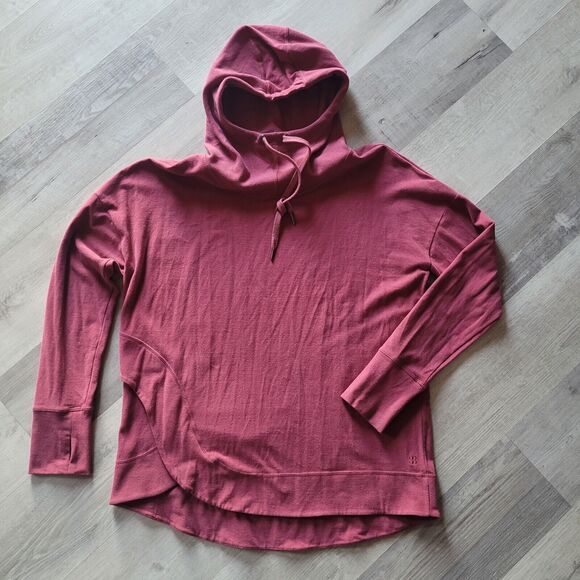 Sweaty Betty London Scuba Hoodie Tunic Sweatshirt Women 2XL Maroon Red Jacket - Picture 1 of 7